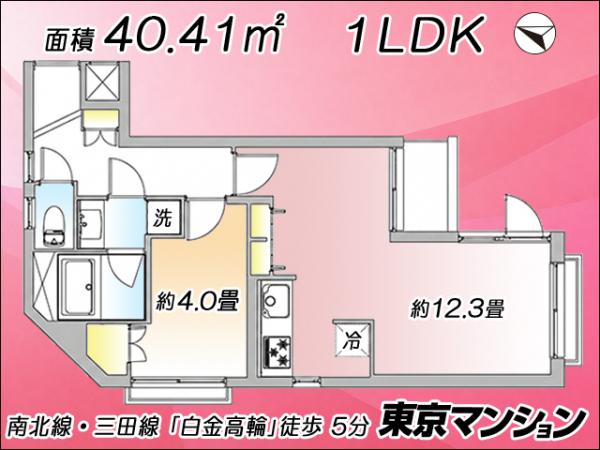 中古マンション 港区高輪１丁目19-5 南北線白金高輪駅 3,188万円