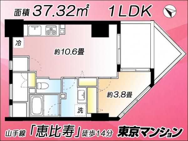 中古マンション 渋谷区恵比寿３丁目39-9 日比谷線広尾駅 7,980万円