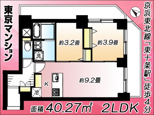 中古マンション 北区東十条３丁目 JR京浜東北線東十条駅 3,480万円