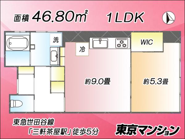 中古マンション 世田谷区三軒茶屋１丁目 東急田園都市線三軒茶屋駅 3,680万円