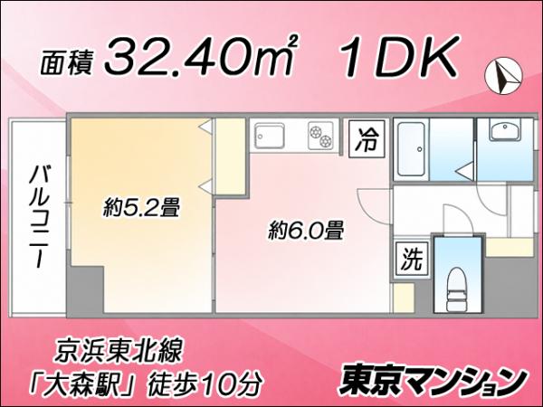 中古マンション 品川区南大井３丁目30-1 京急本線大森海岸駅 2,880万円
