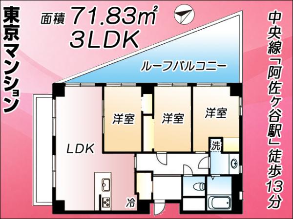 中古マンション 杉並区阿佐谷北４丁目 JR中央線阿佐ヶ谷駅 5,175万円