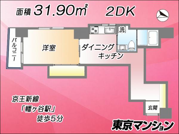 中古マンション 渋谷区幡ヶ谷２丁目21-1 京王線幡ヶ谷駅 3,080万円