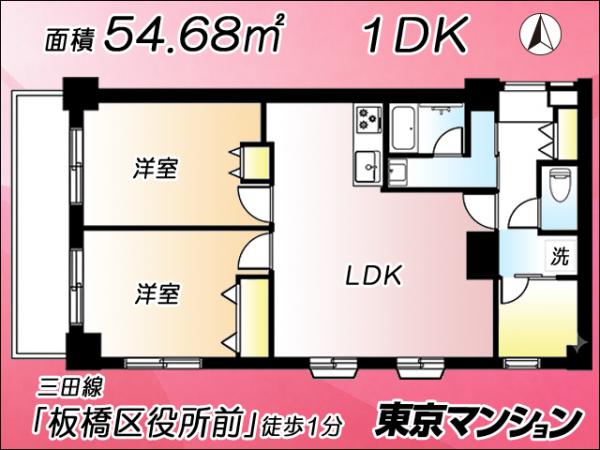 中古マンション 板橋区板橋２丁目 都営三田線板橋区役所前駅 4,080万円