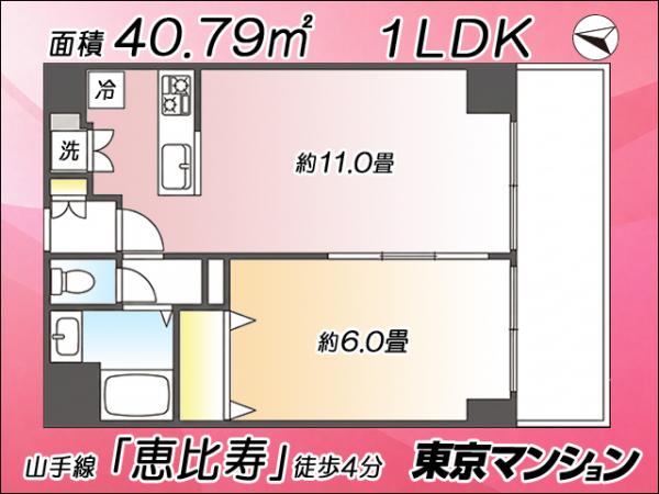 中古マンション 渋谷区恵比寿西２丁目3-11 JR山手線恵比寿駅 5,499万円