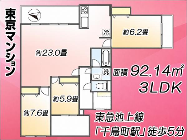 中古マンション 大田区久が原６丁目27-22 東急池上線千鳥町駅 7,780万円