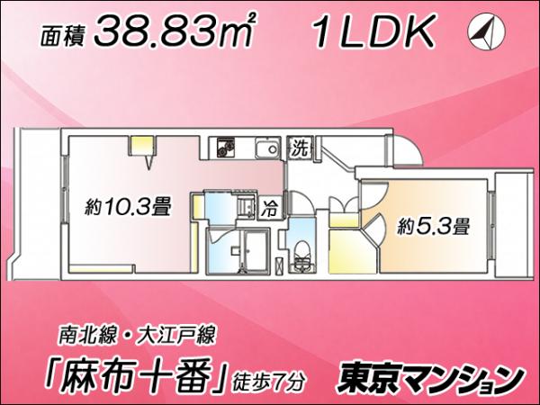 中古マンション 港区南麻布１丁目 南北線麻布十番駅 5,799万円
