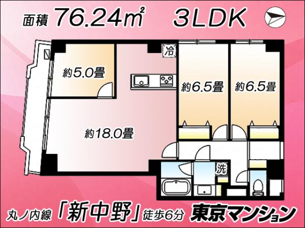 中古マンション 中野区中央３丁目 丸の内線新中野駅 8,680万円