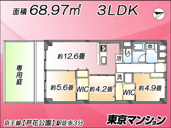 中古マンション 世田谷区南烏山３丁目 京王線芦花公園駅 5,699万円