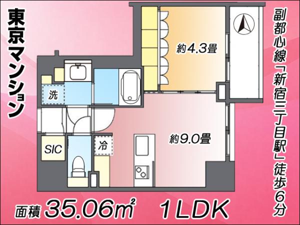 中古マンション 新宿区新宿５丁目4-19 副都心線新宿三丁目駅 8,799万円