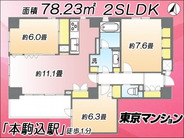 中古マンション 文京区本駒込１丁目1-18 南北線本駒込駅 9,980万円