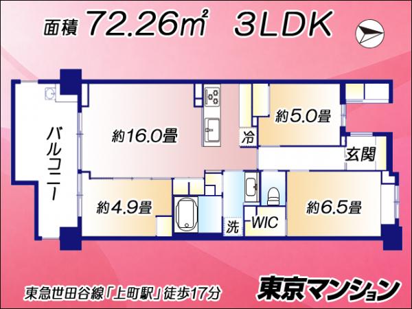 中古マンション 世田谷区桜３丁目 東急世田谷線上町駅 1億1,480万円