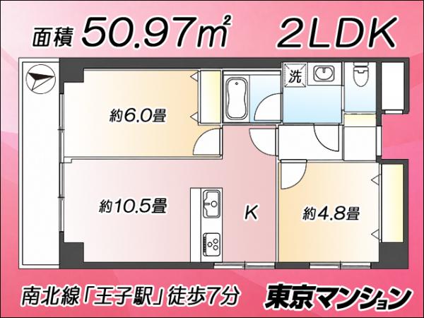 中古マンション 北区豊島１丁目25-5 南北線王子駅 3,980万円