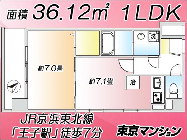 中古マンション 北区王子１丁目 JR京浜東北線王子駅 3,098万円