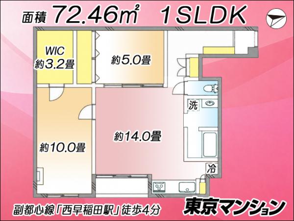 中古マンション 新宿区大久保２丁目 副都心線西早稲田駅 7,480万円