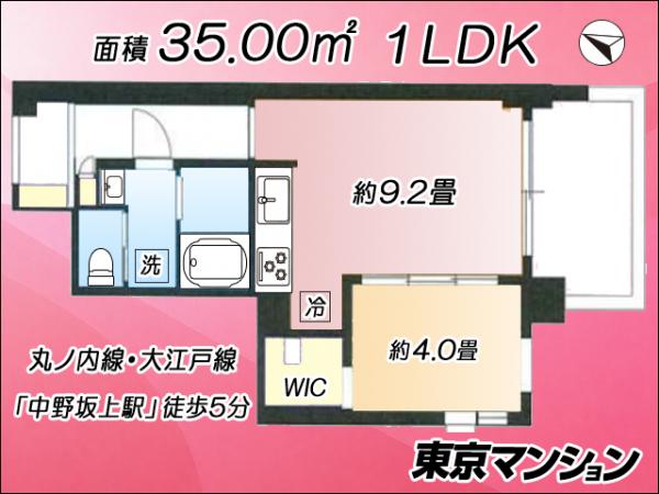 中古マンション 新宿区北新宿２丁目 丸の内線中野坂上駅 6,280万円
