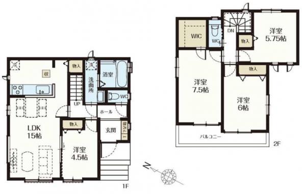 新築戸建 鎌ケ谷市丸山2丁目 京成松戸線鎌ケ谷大仏駅 3,790万円