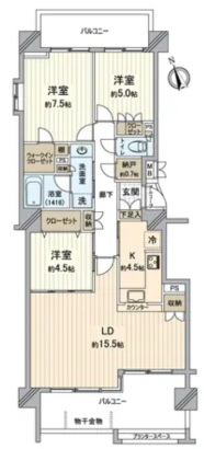 中古マンション 千葉市花見川区瑞穂2丁目 JR中央・総武線新検見川駅 3,180万円