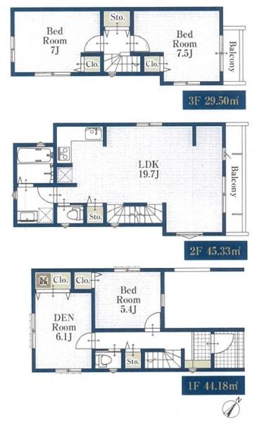 新築戸建 三鷹市牟礼６丁目 京王井の頭線三鷹台駅 6,480万円