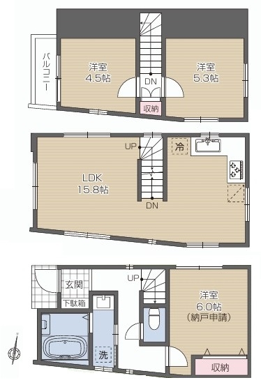 新築戸建 新宿区西落合１丁目 都営大江戸線落合南長崎駅 6,980万円