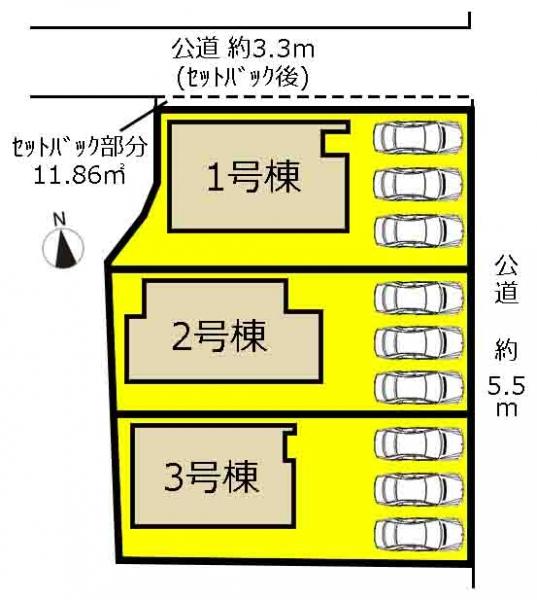 新築一戸建て みよし市福田町西屋敷1番1・2・3 名鉄豊田線日進駅 3390万円