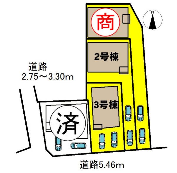 新築一戸建て 名古屋市中村区日ノ宮町2丁目8番2、3 名古屋市東山線中村公園駅 3690万円