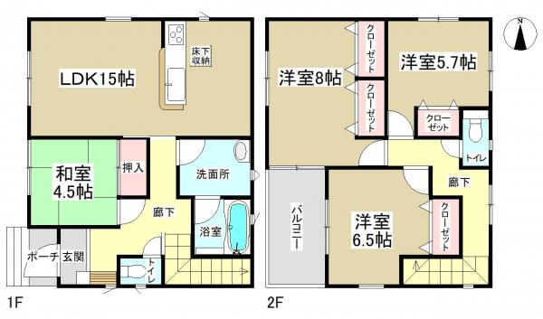 新築一戸建て 名古屋市中川区江松1丁目 近鉄名古屋線伏屋駅 3290万円