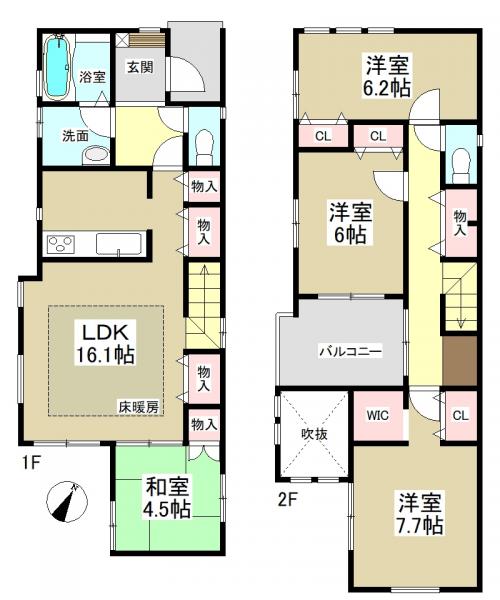 新築一戸建て 名古屋市守山区苗代2丁目1番9 名鉄瀬戸線小幡駅 3680万円