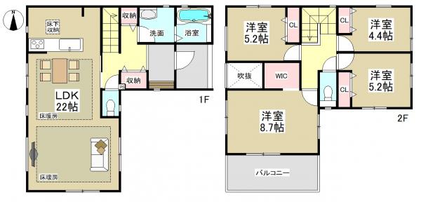 新築一戸建て 名古屋市名東区猪子石原1丁目109番の一部 名鉄瀬戸線小幡駅 3698万円