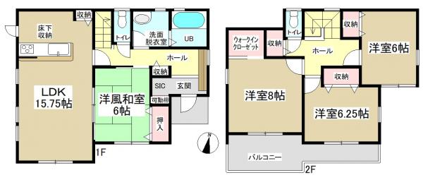 新築一戸建て 春日井市篠木町6丁目1644番2、1645番3、6 JR中央本線春日井駅 3480万円