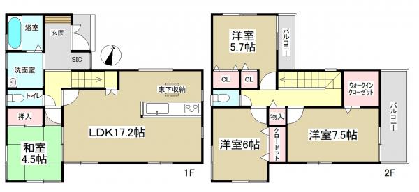 新築一戸建て 春日井市高山町1丁目 名鉄小牧線春日井駅 3430万円