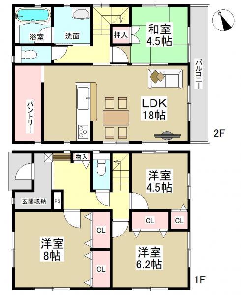 新築一戸建て 日進市浅田町上ノ山54番1 名古屋市鶴舞線赤池駅 3790万円