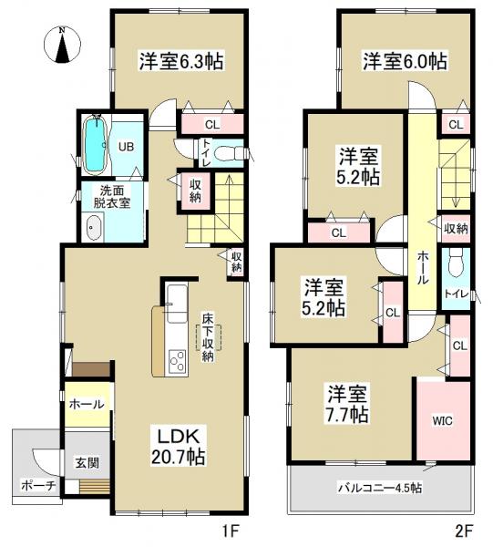 新築一戸建て 海部郡大治町大字花常字東屋敷 名鉄津島線甚目寺駅 3340万円