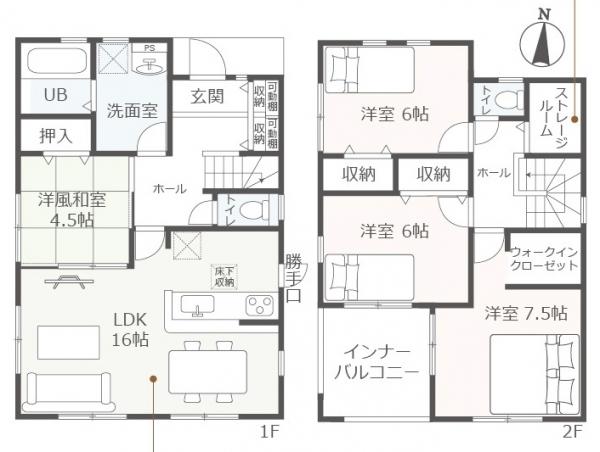 新築一戸建て 各務原市鵜沼各務原町3丁目502-7 名鉄各務原線名電各務原駅 2980万円