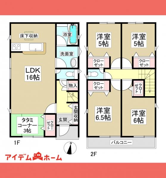 新築一戸建て 小牧市大字本庄字郷浦2613番294の一部 名鉄小牧線田県神社前駅 2,150万円