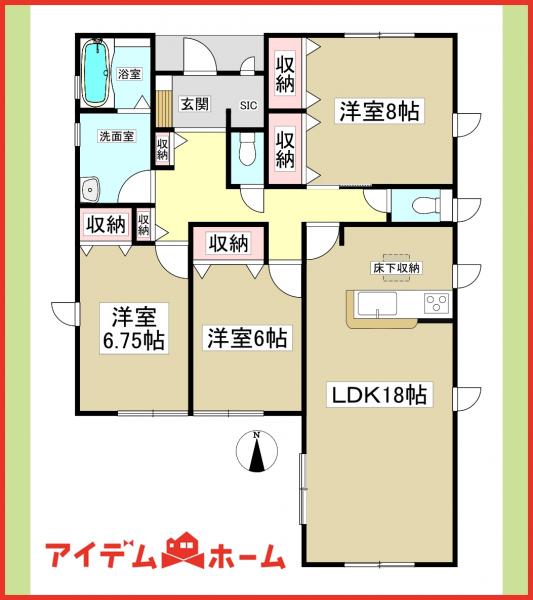 新築一戸建て 一宮市北方町北方字中屋敷郷83-101 名鉄名古屋本線木曽川堤駅 2,790万円