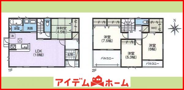 新築一戸建て 一宮市今伊勢町馬寄字上畑田41番1、12 名鉄名古屋本線石刀駅 3,090万円