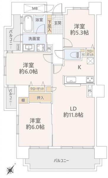 中古マンション 名古屋市名東区社台3丁目232番地 名古屋市東山線一社駅 3,980万円