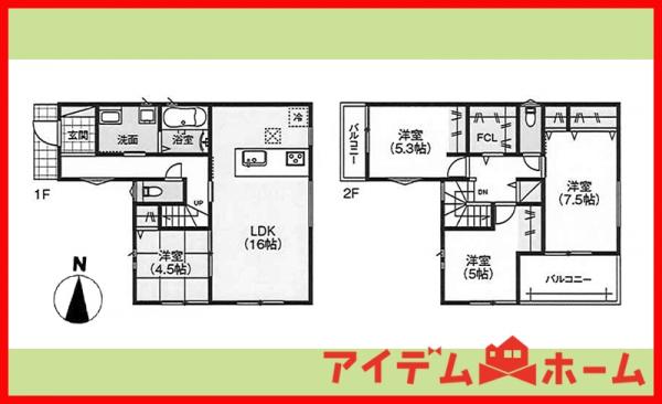 新築一戸建て あま市新居屋久渕郷75番4 名鉄津島線七宝駅 2,890万円