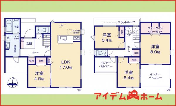 新築一戸建て 各務原市川島小網町2144-4601 名鉄各務原線各務原市役所前駅 2,380万円