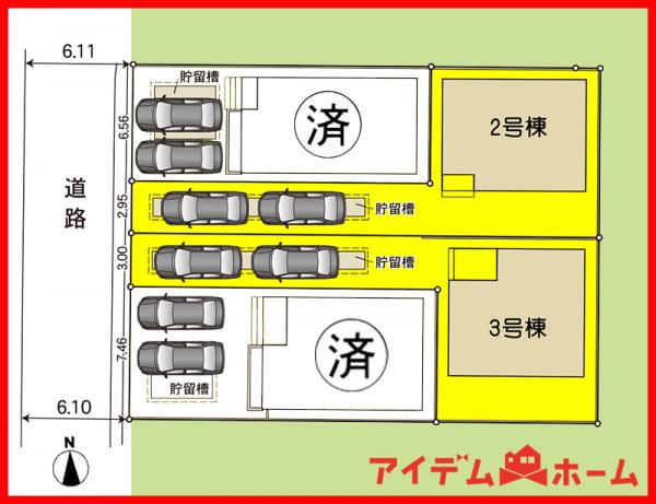 新築一戸建て 北名古屋市六ツ師女夫越31、32 名鉄犬山線徳重・名古屋芸大駅 2,690万円