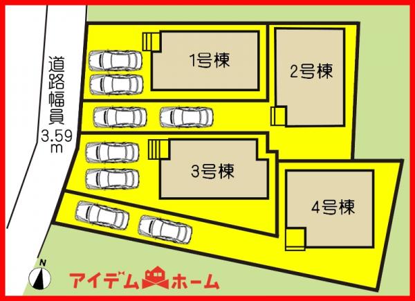 新築一戸建て 北名古屋市熊之庄屋形3303 名鉄犬山線徳重・名古屋芸大駅 3,480万円