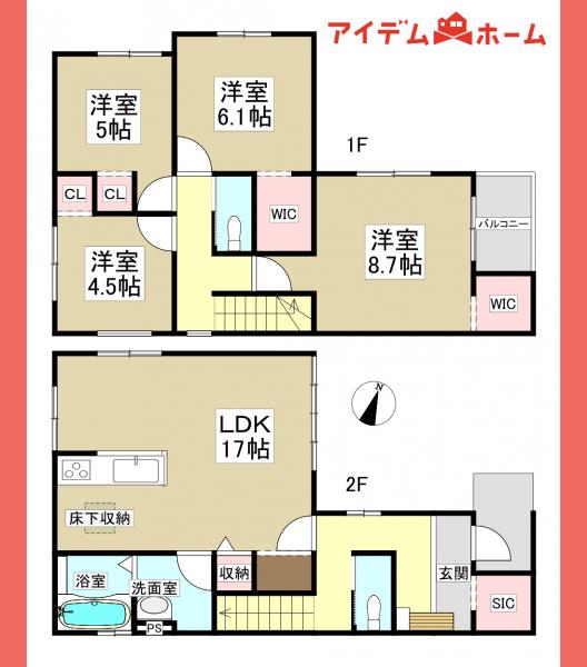新築一戸建て 春日井市中央通２丁目68番の一部 JR中央本線春日井駅 4,299万円
