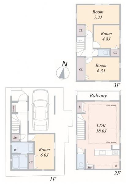 新築戸建 板橋区東坂下１丁目 都営三田線志村坂上駅 6,180万円