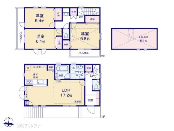 新築戸建 東京都練馬区大泉町２丁目35-8 西武池袋線大泉学園駅 5,980万円
