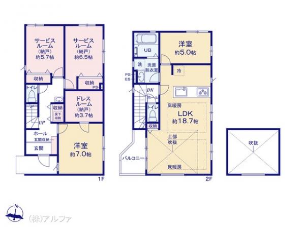 新築戸建 東京都練馬区田柄２丁目6045-3 有楽町線平和台駅 9,599万円