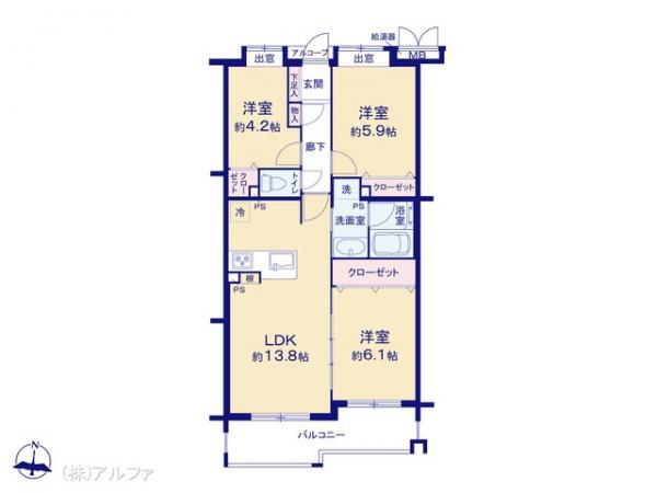 中古マンション 東京都練馬区関町北４丁目33-15 西武新宿線武蔵関駅 5,899万円