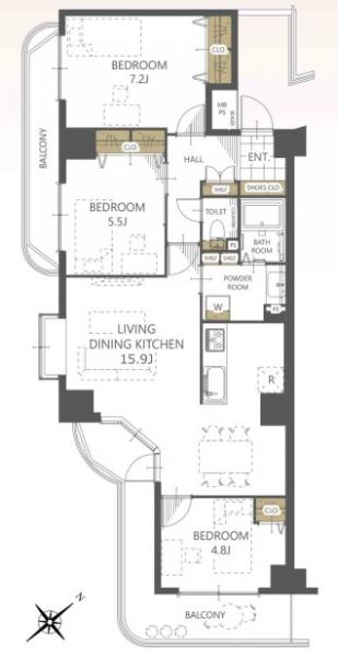 中古マンション 越谷市赤山町５丁目 東武伊勢崎線新越谷駅 2,490万円