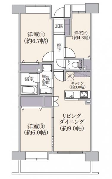 中古マンション 越谷市大字西方 東武伊勢崎線新越谷駅 3,490万円