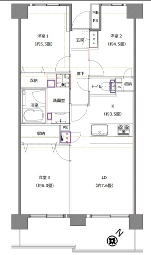 中古マンション 埼玉県さいたま市南区白幡４丁目 JR埼京線武蔵浦和駅 4,299万円